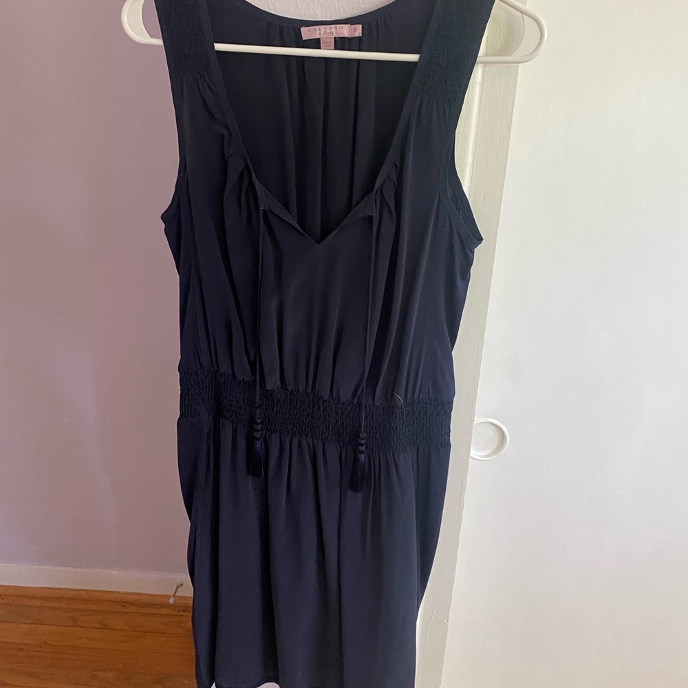 simple dark blue dress